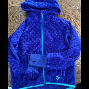 Triple flip zip up minky bubble dot